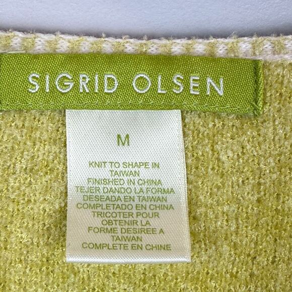 Sigrid‎ Olsen Cardigan Sweater Womens M Light Green Button Front Cottage Preppy - Picture 4 of 9